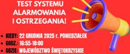 test systemu alarmowania i ostrzegania ludności