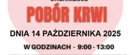 Oddział Rejonowy PCK w Żurominie organizuje akcję poboru krwi, która odbędzie się 14 października 2025 roku w godzinach 9:00-13:00. Ambulans do donacji będzie ustawiony przy Komendzie Powiatowej Państwowej Straży Pożarnej w Żurominie, a cała akcja zachęca do ratowania życia przez oddanie krwi pod hasłem: "Uratuj życie. Oddaj krew."