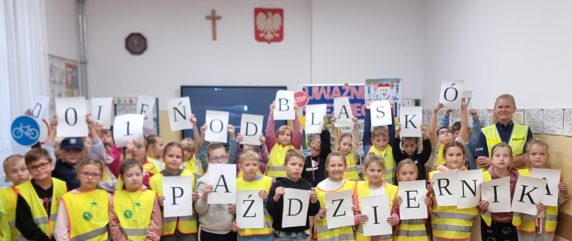 Ogólnopolski Dzień Odblasków - SP w Niedźwiedzicach - 1.10.2025 / fot. M. Szumiata/GDDKIA