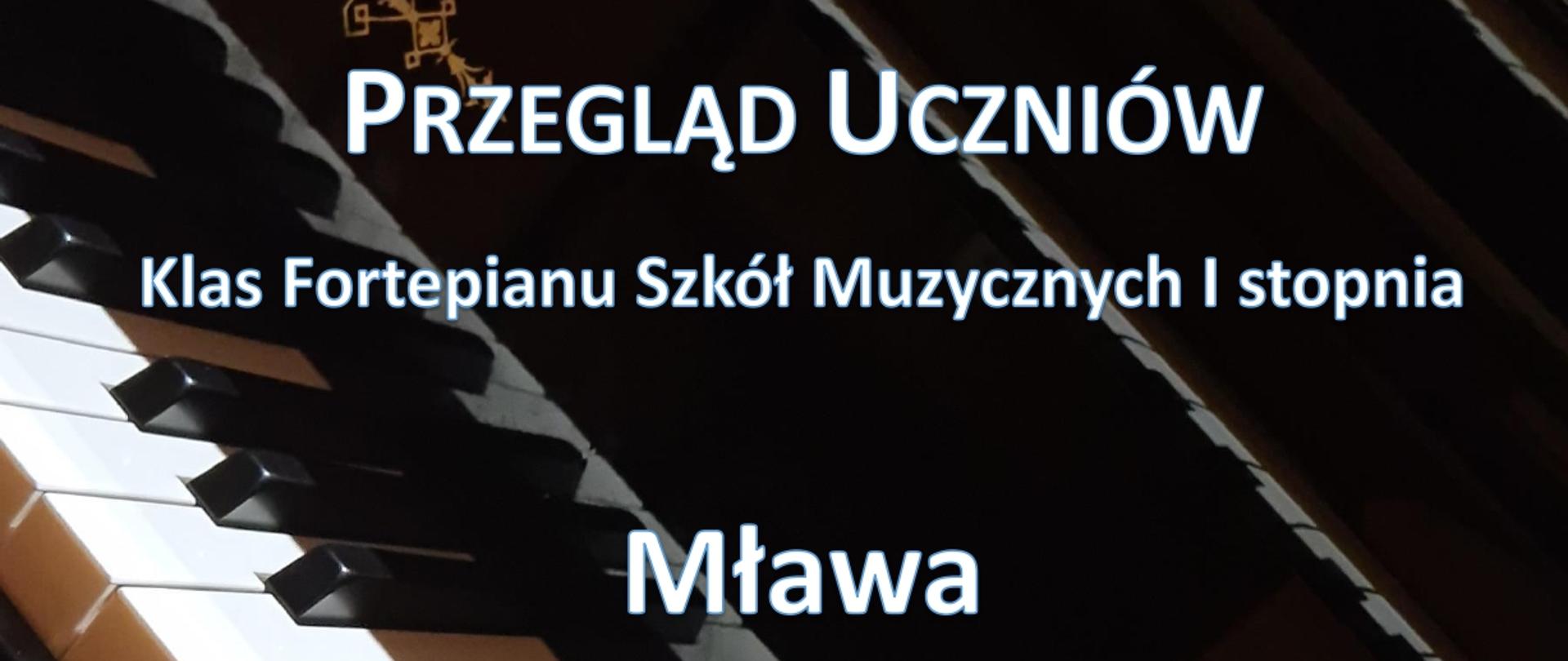 Na tle klawiatury fortepianu informacje o dacie przeglądu fortepianowego
