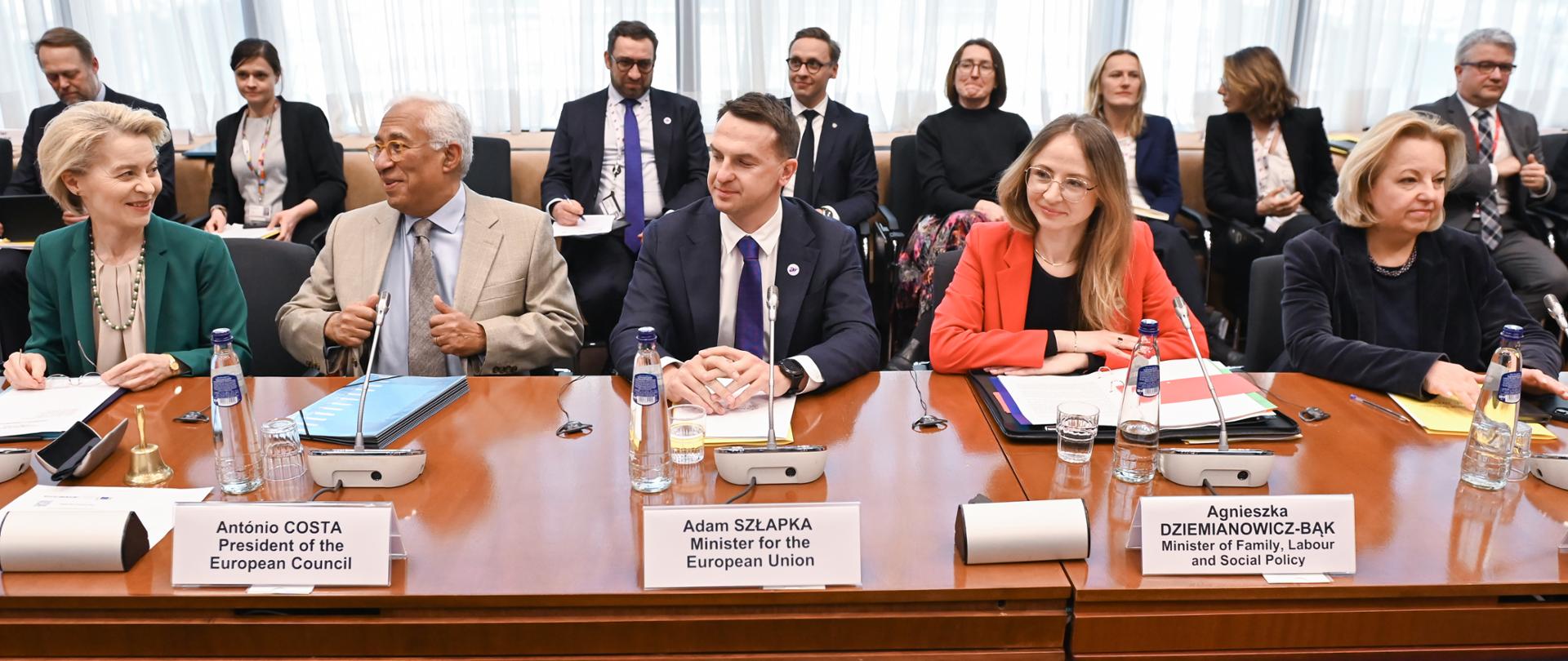 Brussels, Belgium, 19 March 2025. Tripartite Social Summit session
L-R Ursula von der Leyen, António Costa, Adam Szłapka, Agnieszka Dziemianowicz-Bąk, Agnieszka Bartol 
