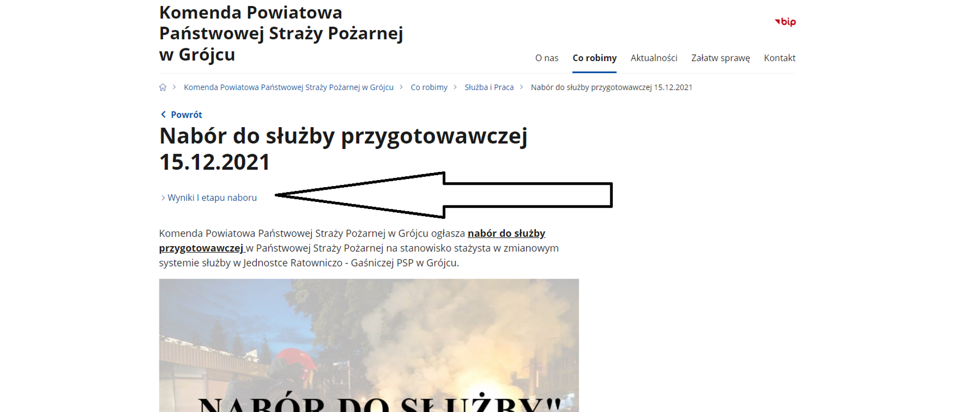 Wyniki I etapu naboru