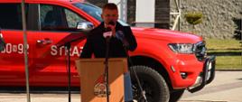 Wręczenie promes na nowe samochody pożarnicze dla jednostek OSP 