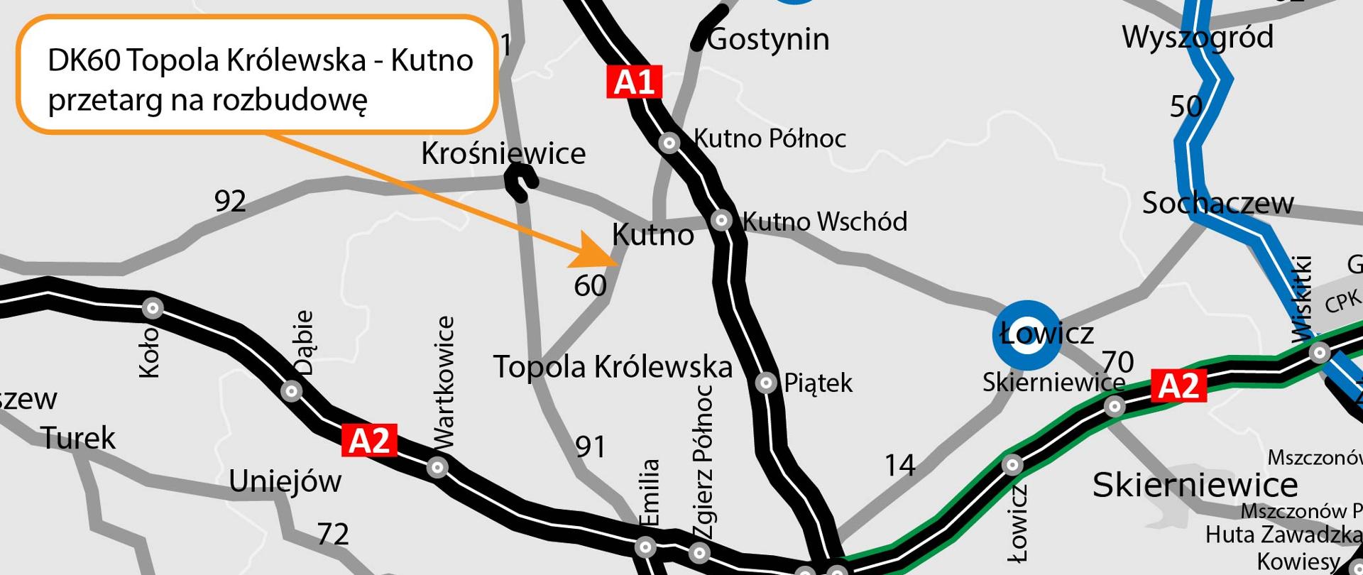 mapa z lokalizacją inwestycji