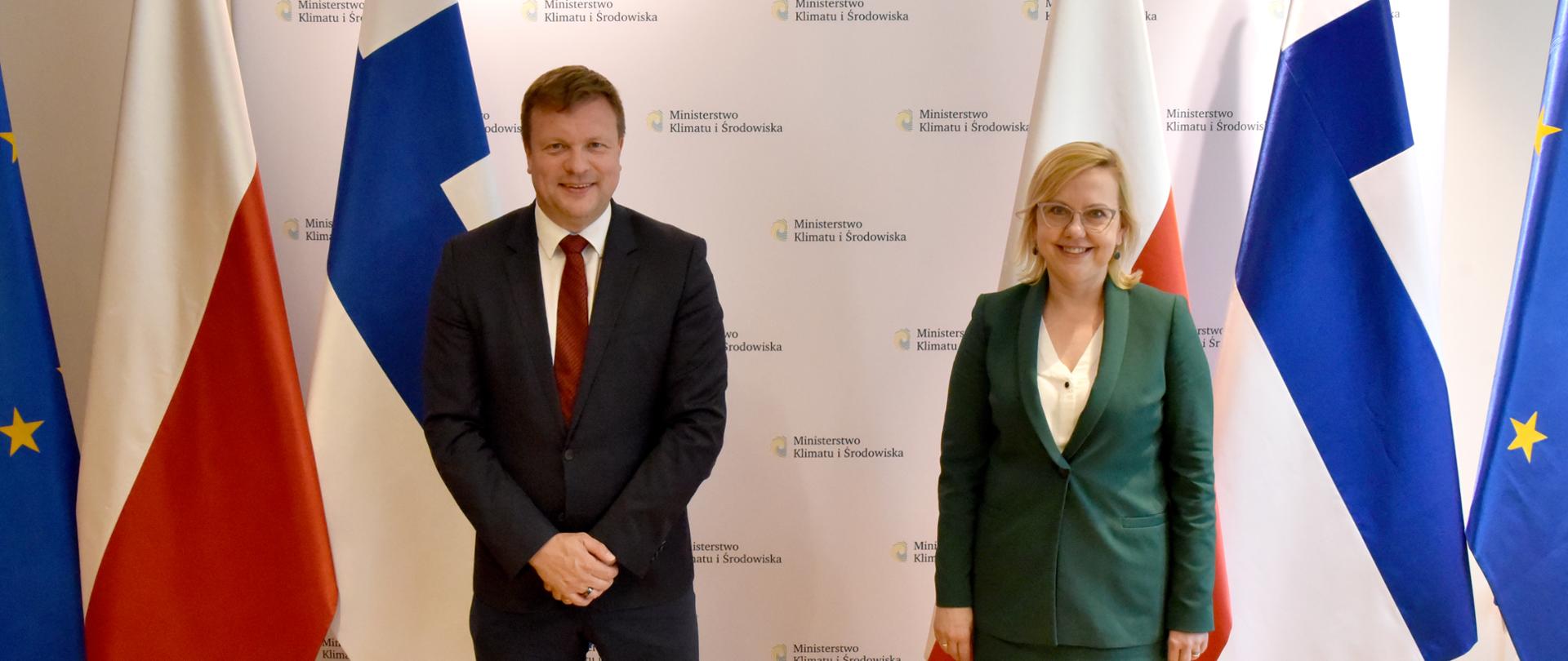 Spotkanie minister klimatu i środowiska Anny Moskwy z ministrem handlu zagranicznego Finlandii, Ville Skinnari.