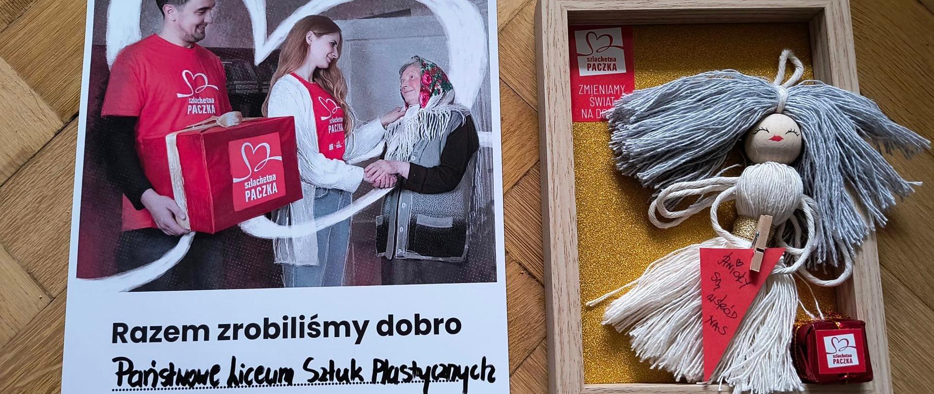 Na zdjęciu dyplom z podziękowaniami dla PLSP za wzięcie udziału w akcji Szlachetnej Paczki.