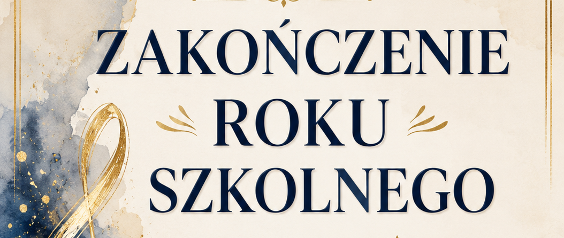 plakat wykonany w technologii AI. U dołu po lewej instrumenty muzyczne, nad nimi klucz wiolinowy. Napisy w kolorach czarnym i złotym.