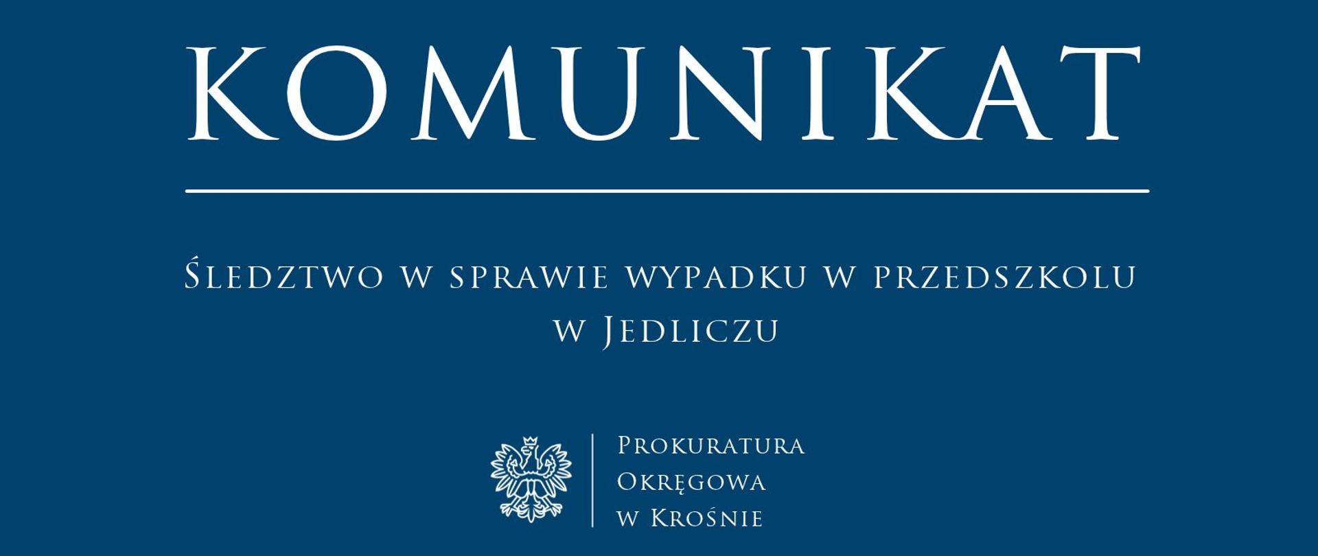 Śledztwo w sprawie wypadku w przedszkolu w Jedliczu