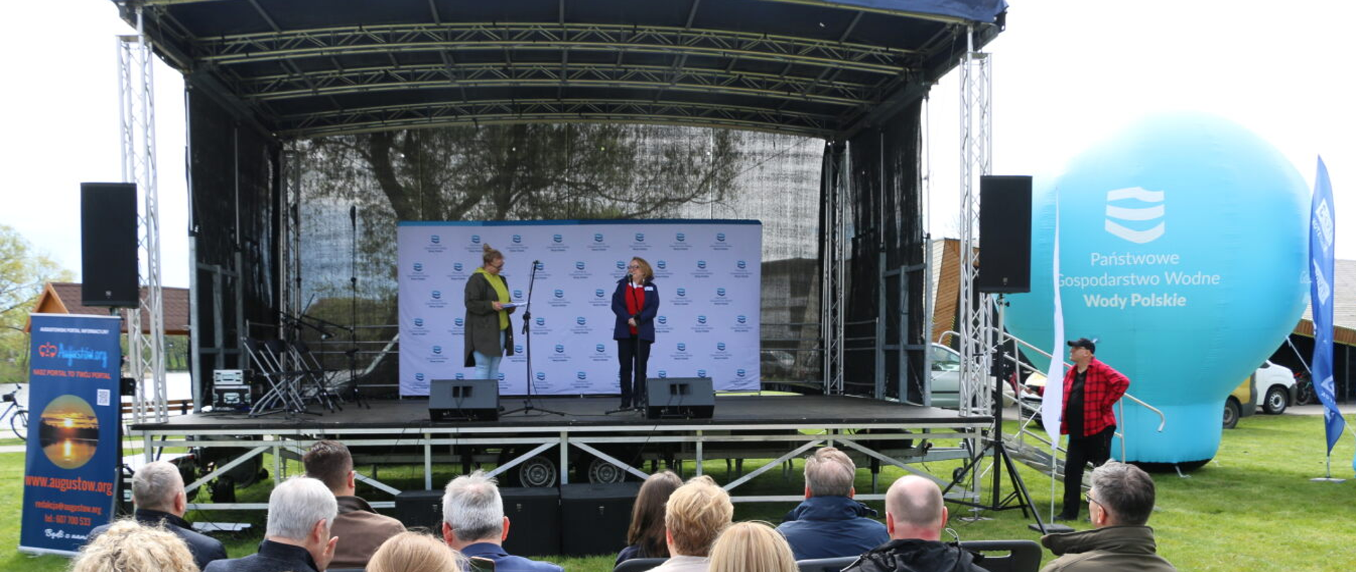 Wystąpienie Prezes Wód Polskich Joanny Kopczyńskiej na pikniku na otwarcie sezonu żeglugowego 2024 w Augustowie