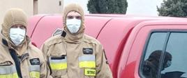 Strażacy OSP z terenu powiatu działdowskiego kolportują ulotki 