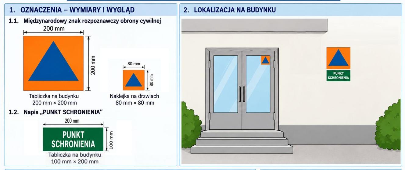 Zasady oznakowania punktów schronienia