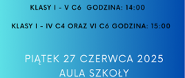 Termin i miejsce uroczystości.