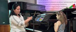 Zdjęcie przedstawiające wykonawców części koncertowej i prowadzących spotkanie dla kandydatów do szkoły pod tytułem niecodzienne spotkanie z muzyką, które odbyło się 25 maja 2026 roku w auli szkoły.