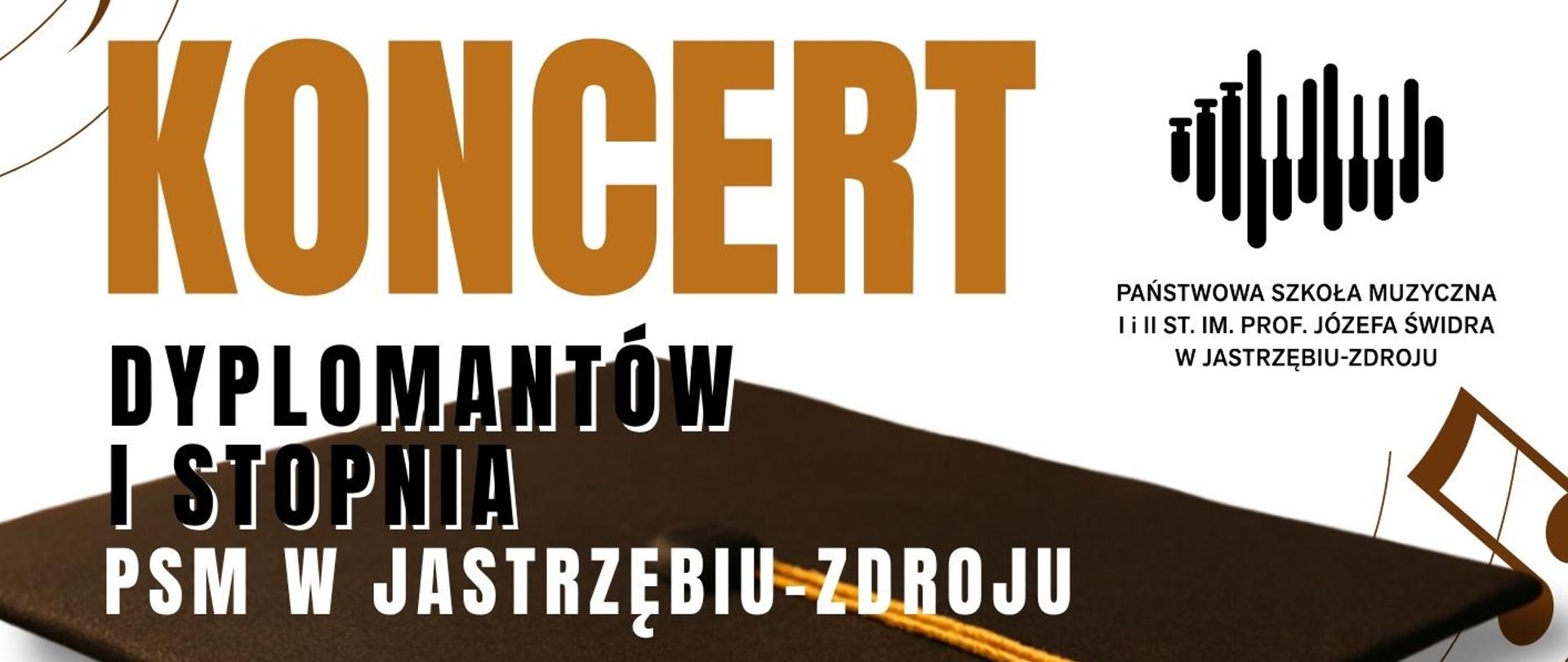 Plakat informacyjny dotyczący koncertu dyplomantów I st. odbywającego się w dniu 23.06.2025 o godz. 17.00. 