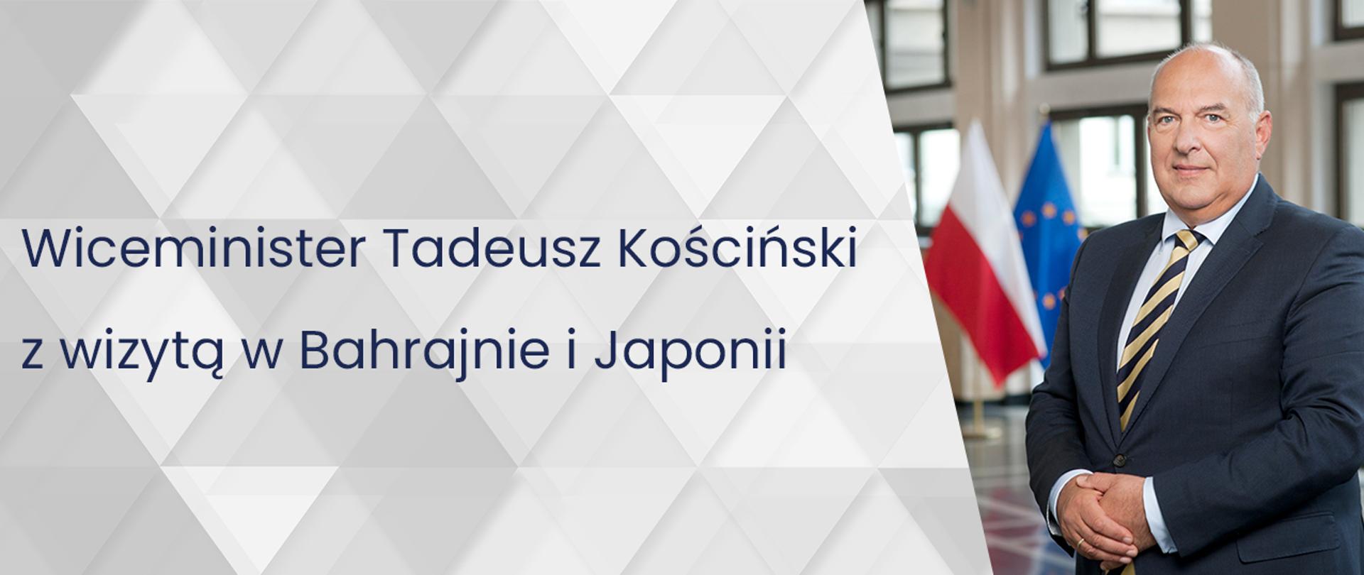 Plansza - wizyta Min. Kościnskiego w Bahrajnie i Japonii