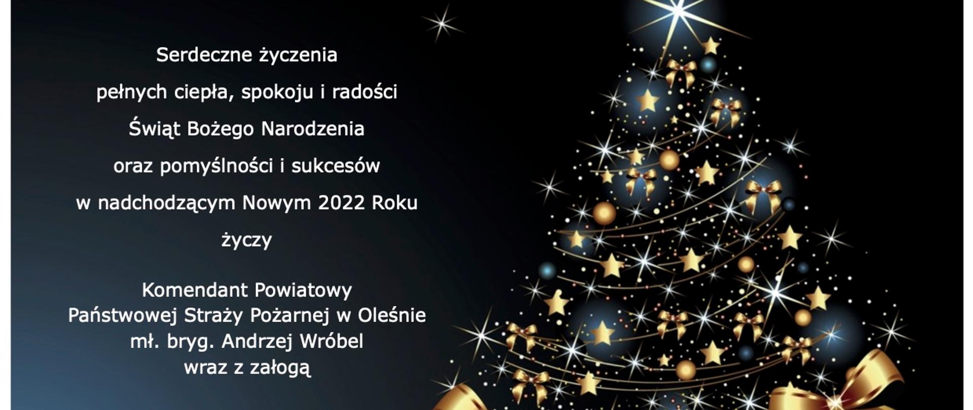 Życzenia świąteczne Komendanta Powiatowego PSP w Oleśnie