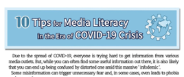 10 tips for Media Literacy in the Era of COVID-19 Crisis