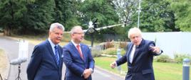 PM Boris Johnson, Ambassador Arkady Rzegocki and Councillor Ray Puddifoot at the Battle of Britain Bunker