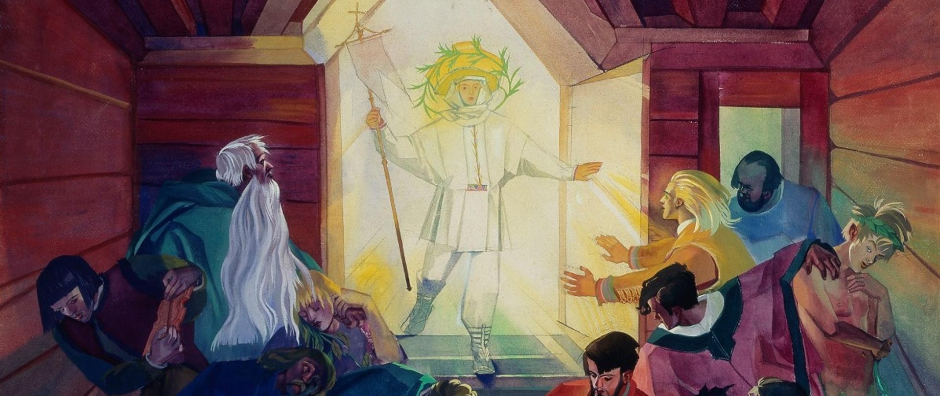 Zofia Stryjeńska - Ukazanie się Apostołom -z cyklu Pascha