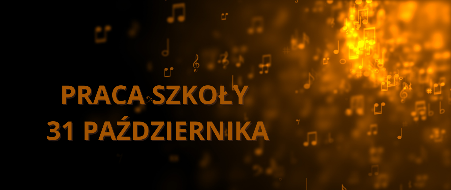 baner na ciemnym tle, z ikonami nut, na środku naopis