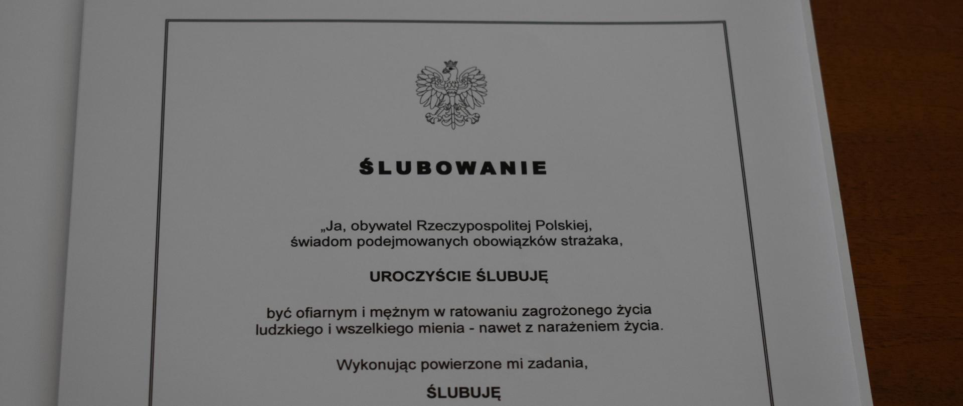 Ślubowanie strażaka 