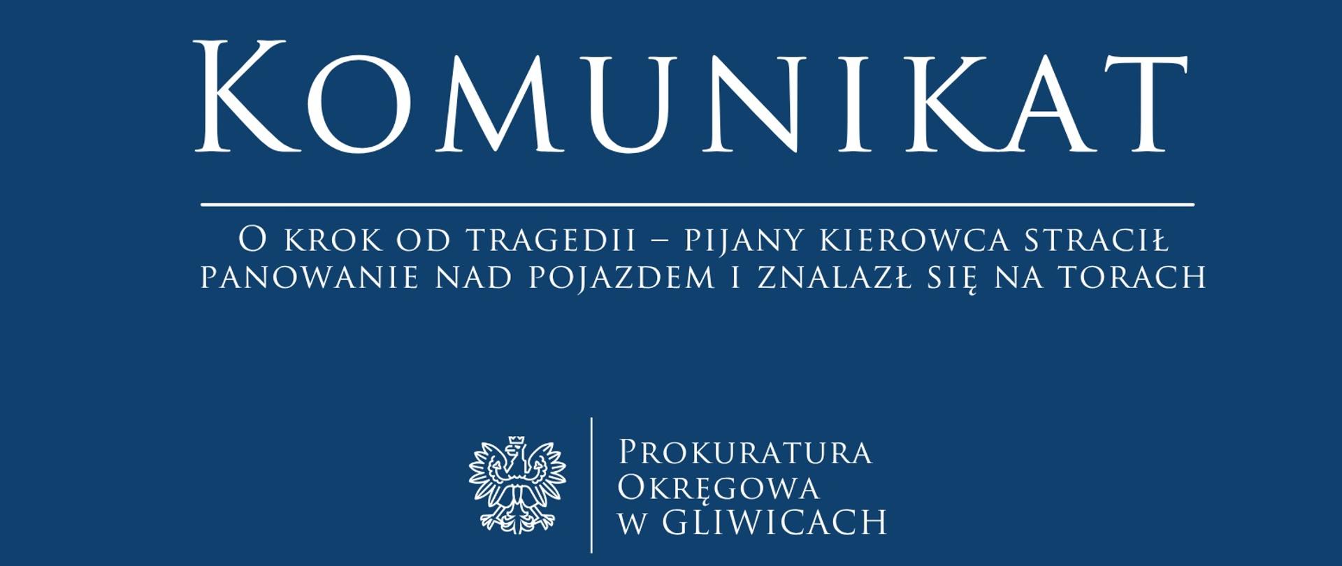 O krok od tragedii – pijany kierowca stracił panowanie nad pojazdem i znalazł się na torach