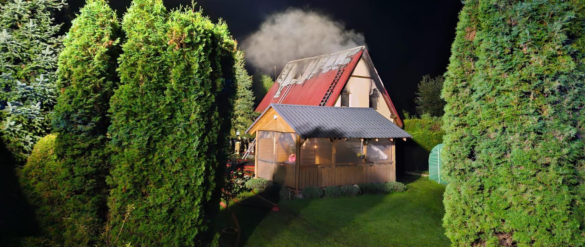 Pożar domku letniskowego Guty