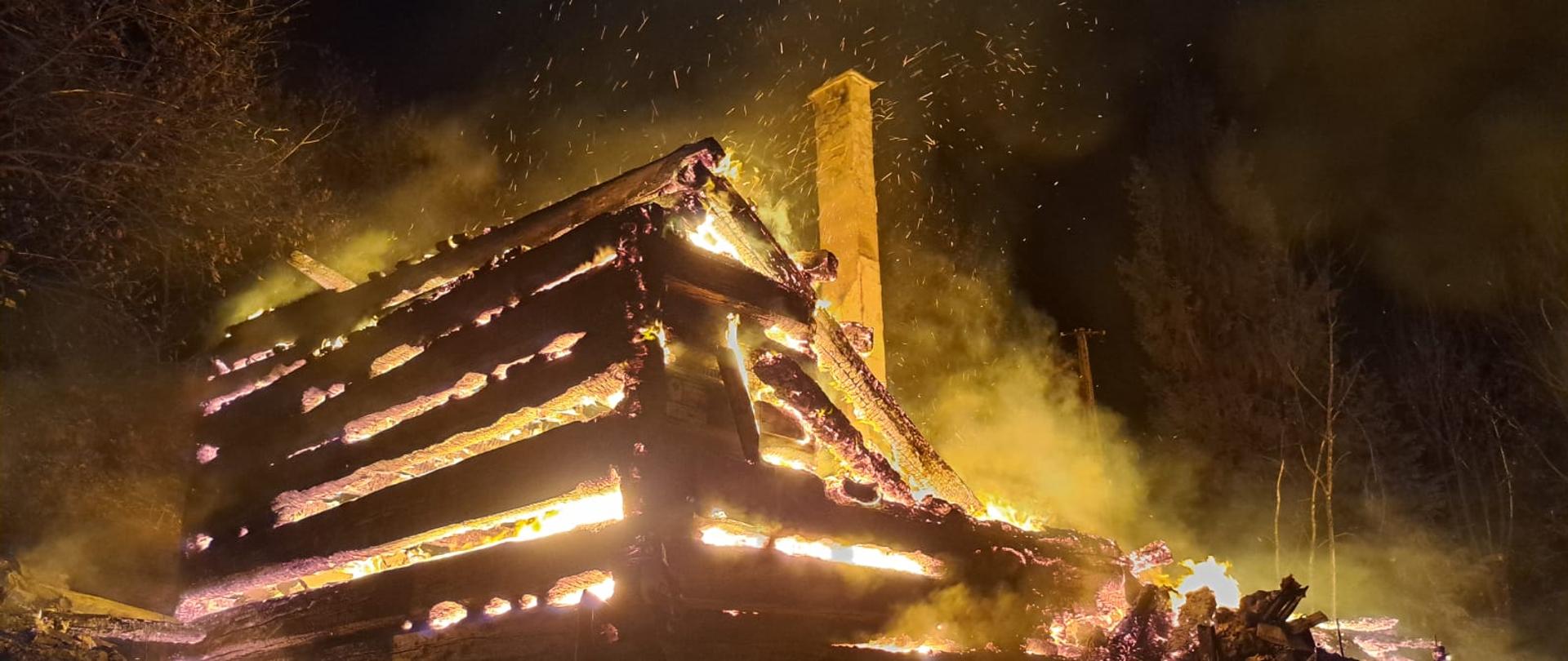 Pożar schroniska Gorczańska Chata