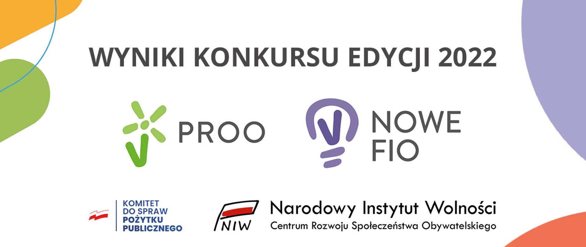 Wyniki konkursu PROO i NOWEFIO edycji 2022