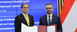Podpisanie memorandum o porozumieniu ministrów Polski i Austrii