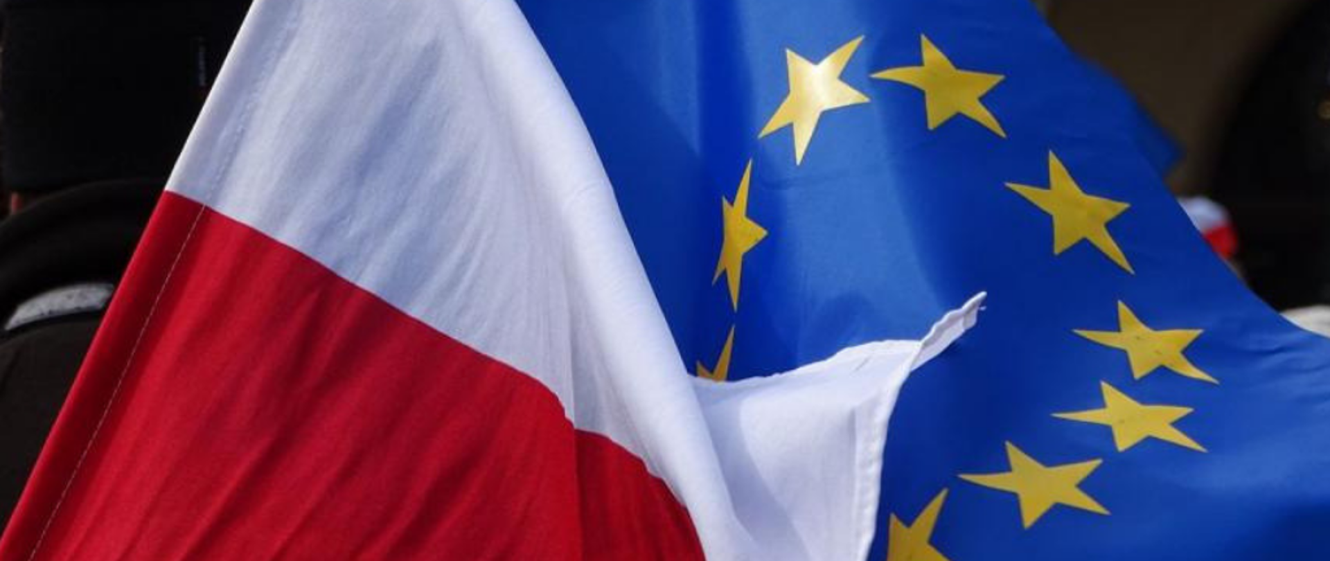 Flaga Polski i Unii Europejskiej