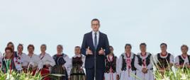 Premier Mateusz Morawiecki podczas ogólnopolskich obchodów Święta Niepodległościowego Ruchu Ludowego w Starej Błotnicy.