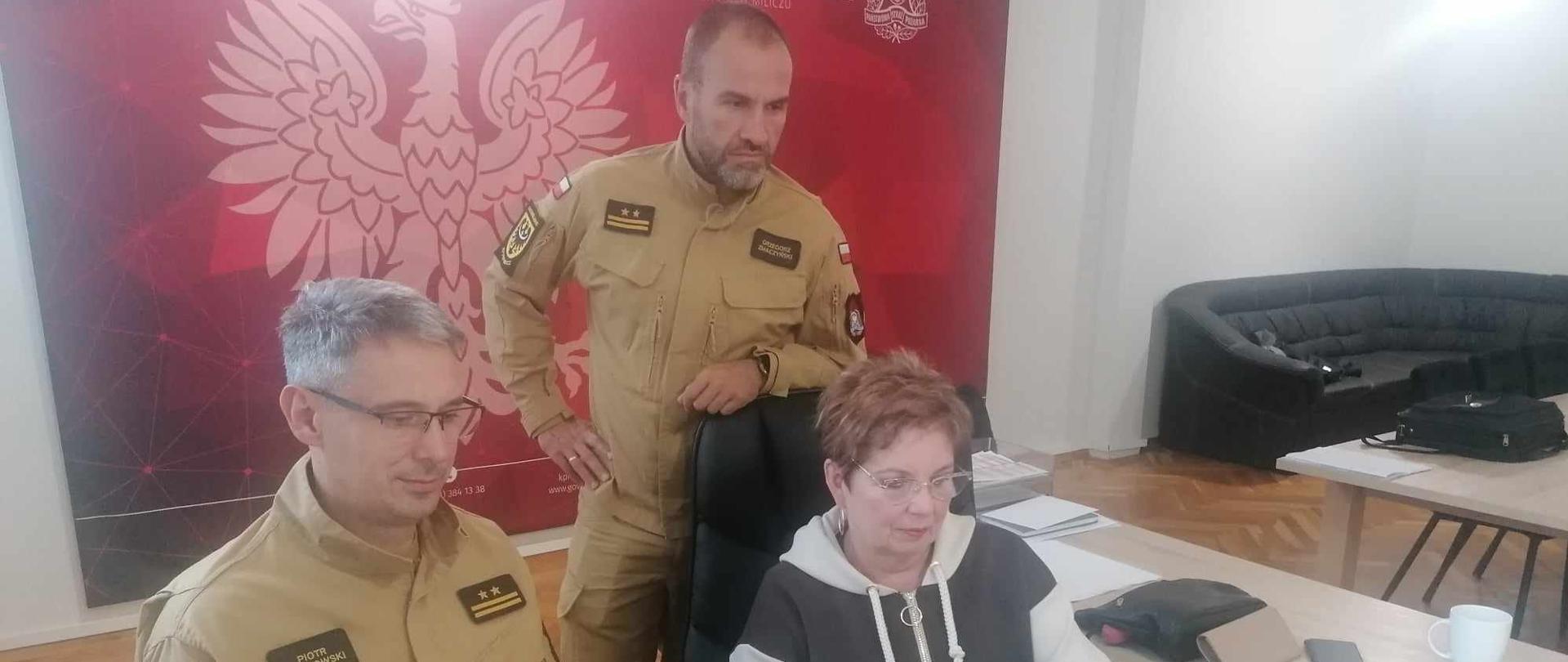 Obecna sytuacja w powiecie milickim w związku z aktualnymi warunkami atmosferycznymi oraz wideokonferencja z Dolnośląskim Komendantem Wojewódzkim PSP