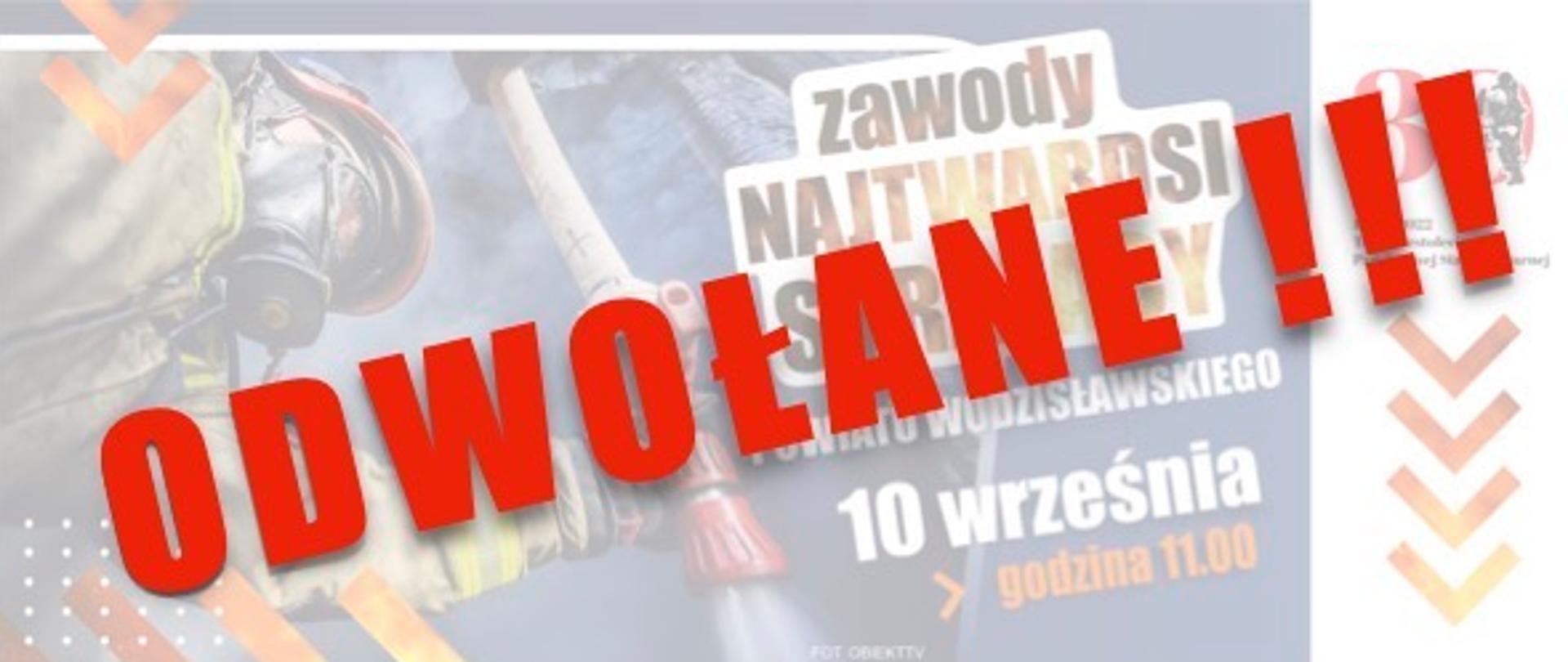Na zdjęciu informacja o odwołaniu akcji