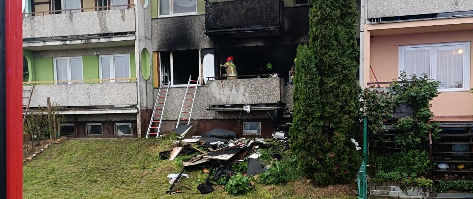 Pożar mieszkania na parterze w budynku wielorodzinnym w miejscowości Karłowice Wielkie - gmina Kamiennik