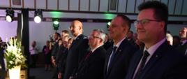 Minister infrastruktury Andrzej Adamczyk wraz z wiceministrami Rafałem Weberem i Andrzejem Bittelem na obchodach 20-lecia Inspekcji Transportu Drogowego