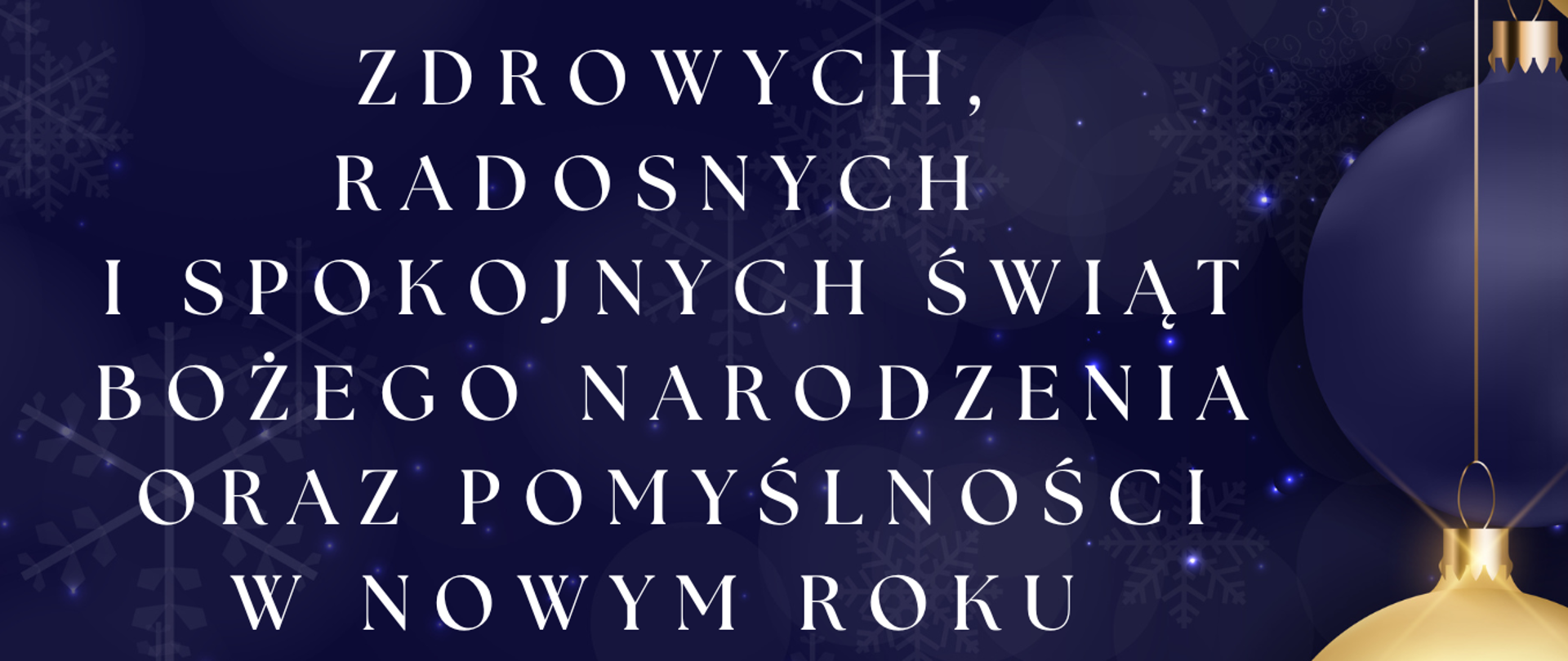 życzenia, bombki choinkowe dekoracyjne, tło granatowe, gwiaździste 