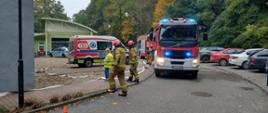 Pożar na terenie Szpitala w Kędzierzynie-Koźlu - ćwiczenia z zakresu ewakuacji pacjentów z zagrożonego budynku. 