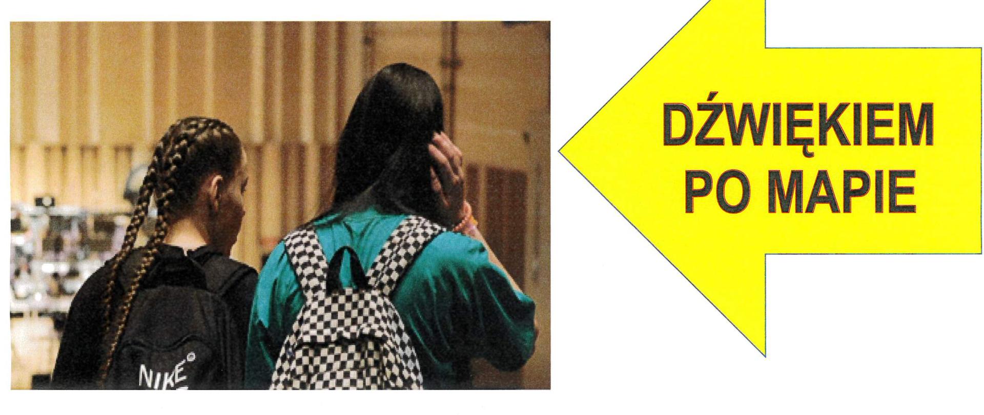 Plakat informujący o wyjeździe do Filharmonii Gorzowskiej na koncert edukacyjny „Dźwiękiem po mapie”, który odbędzie się 23 marca 2026 r.; zawiera zdjęcie uczniów w sali koncertowej oraz informacje o kosztach, zapisach i harmonogramie wyjazdu.