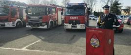 Uroczysta zbiórka z okazji pożegnania Dowódcy Jednostki Ratowniczo-Gaśniczej nr 1 „Centrum” kpt. Artura Spyra