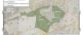 Mapa projektowanego rezerwatu przyrody Park w Reptach z legendom