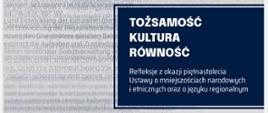 Strona tytułowa publikacji Tożsamość Kultura Równość