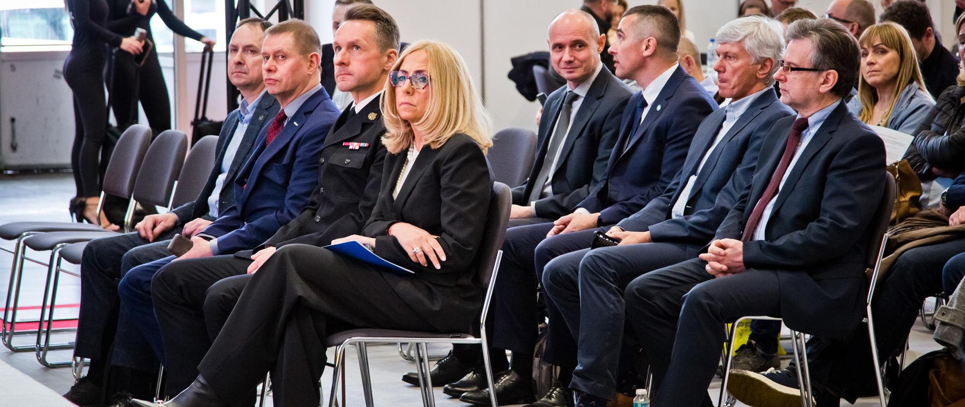 konferencja z udziałem zastępcy wielkopolskiego komendanta wojewódzkiego PSP - otwarcie targów sawo 2024