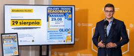 Konferencja prasowa podsumowującą dotychczasowe działania w ramach OLiOC (Ochrona Ludności i Obrona Cywilna) oraz zaproszenie na krajowy trening reagowania na sygnały alarmowe i komunikaty ostrzegawcze w ramach ogólnopolskiej akcji Akademii OLiOC, do której włącza się województwo kujawsko-pomorskie.