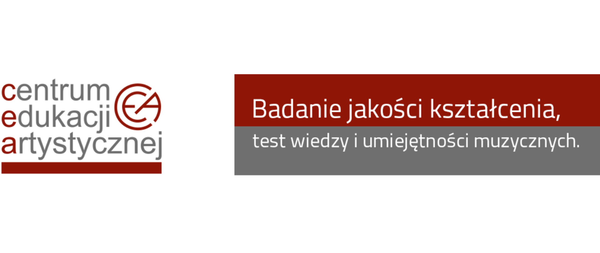 baner na białym tle, po prawej nazwa testu na szaro-bordowym tle, po lewej logo cea