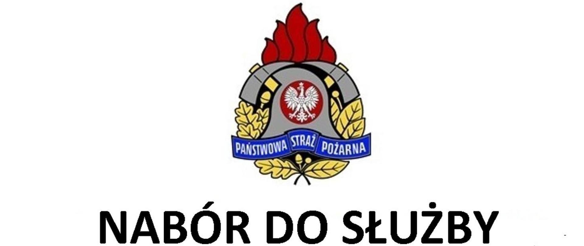 Logo PSP i napis Nabór do służby