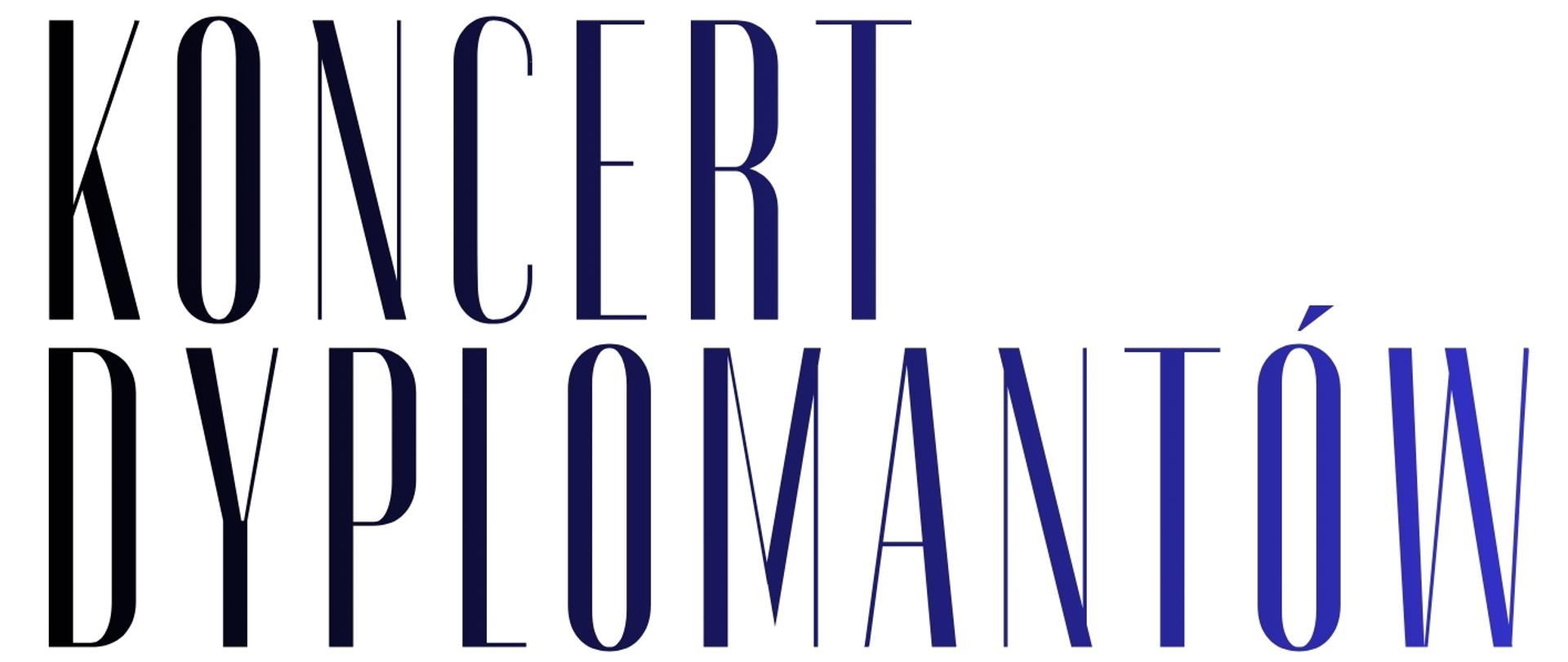 plakat zapowiadający Koncert Dyplomantów. Zawiera elementy graficzne: pięciolinia z nutami oraz logo szkoły i tytuł Koncertu