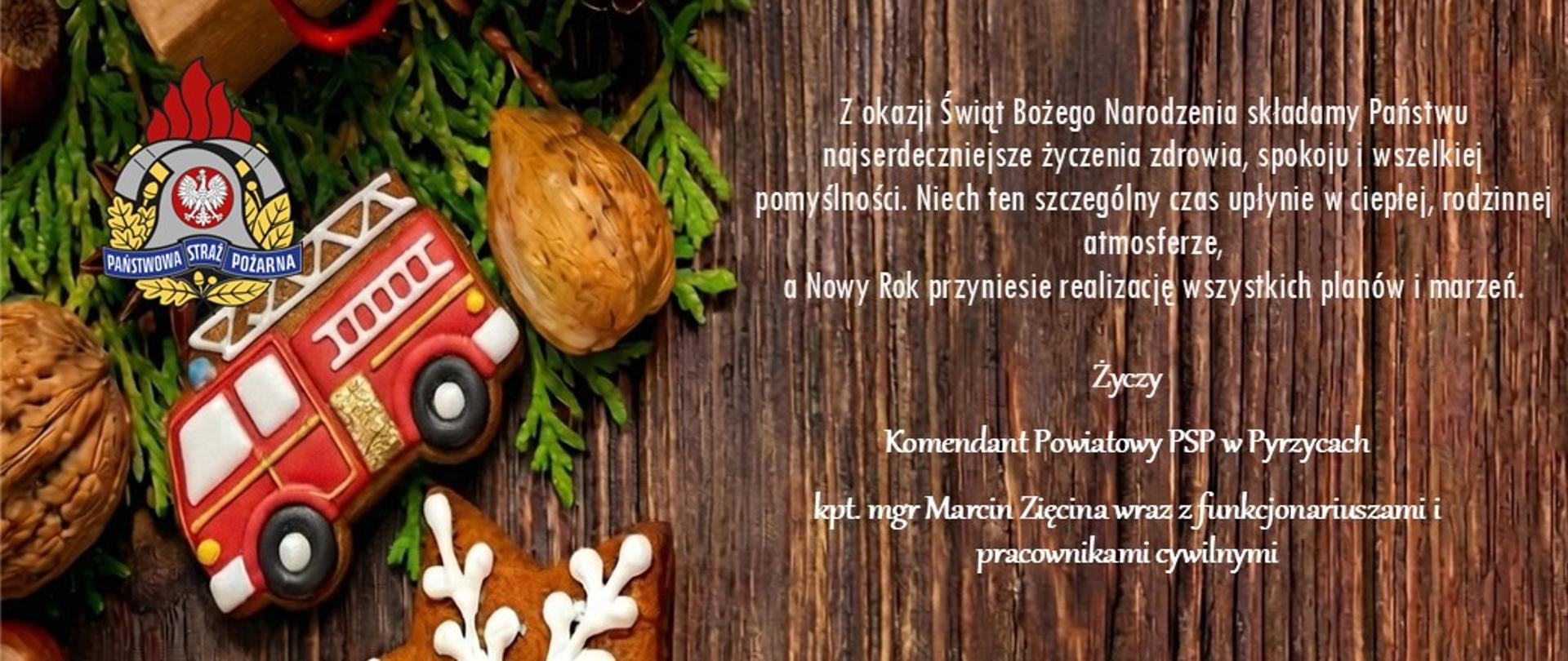 Życzenia Bożonarodzeniowe Komendanta Powiatowego PSP w