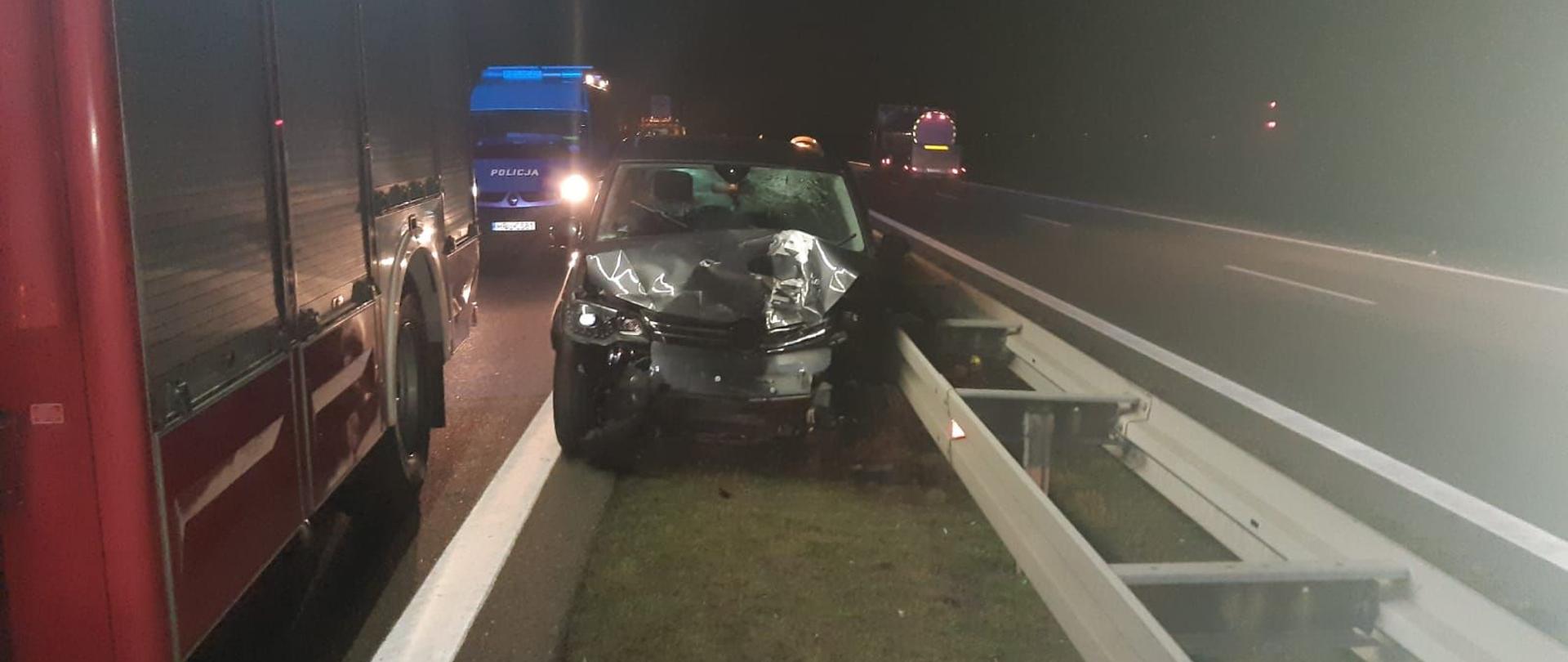 Wypadek obcokrajowców na 124km A2