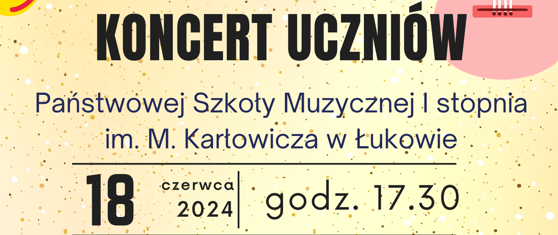 Plakat z informacjami o koncercie